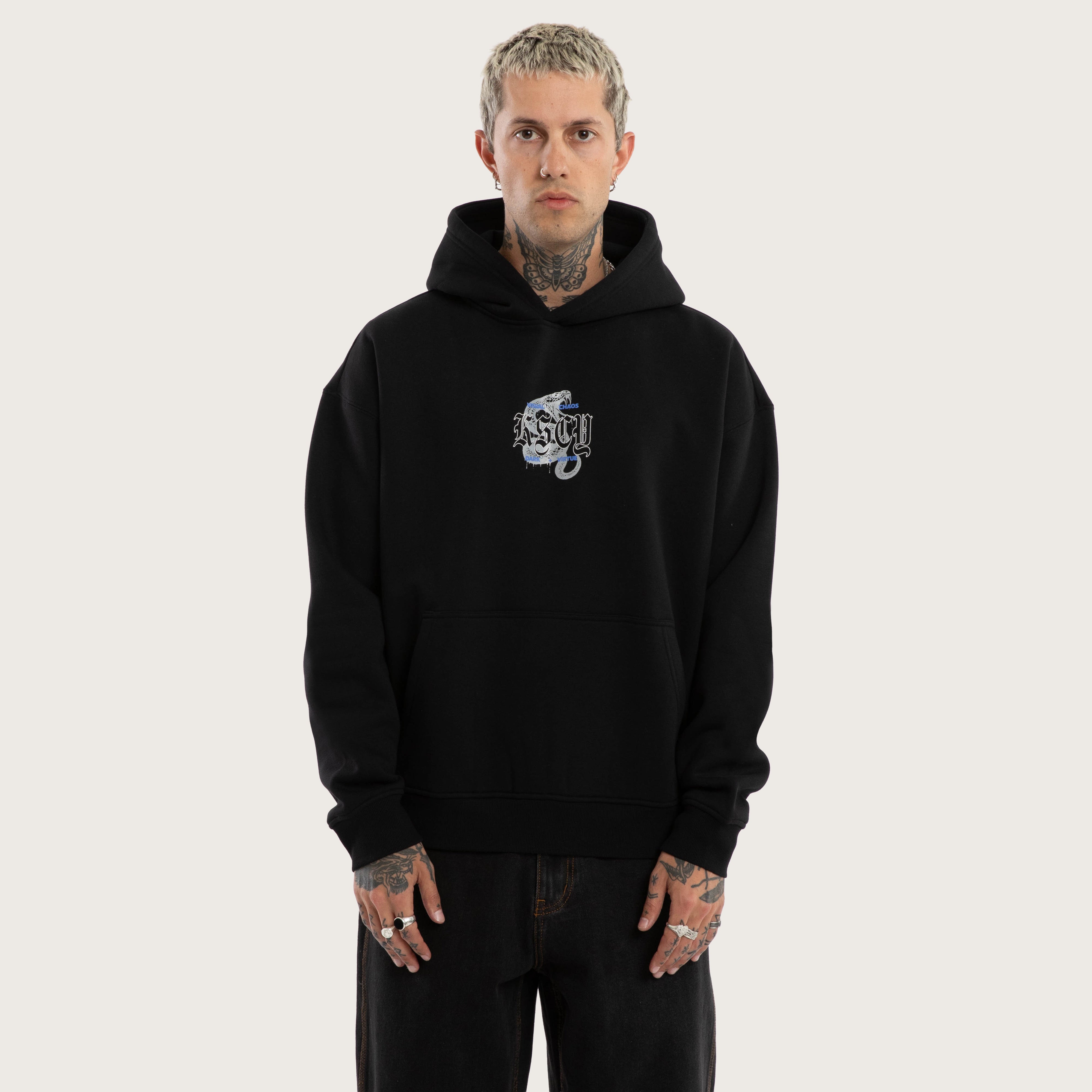 Python Oversized Hoodie Jet Black | KSCY