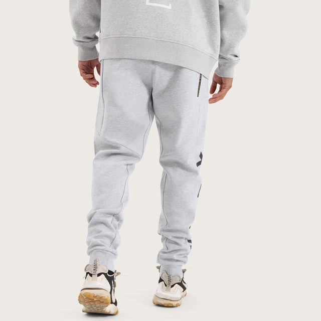 Model wears Flex Track Pant Grey Marle Pants in Grey - Image 3