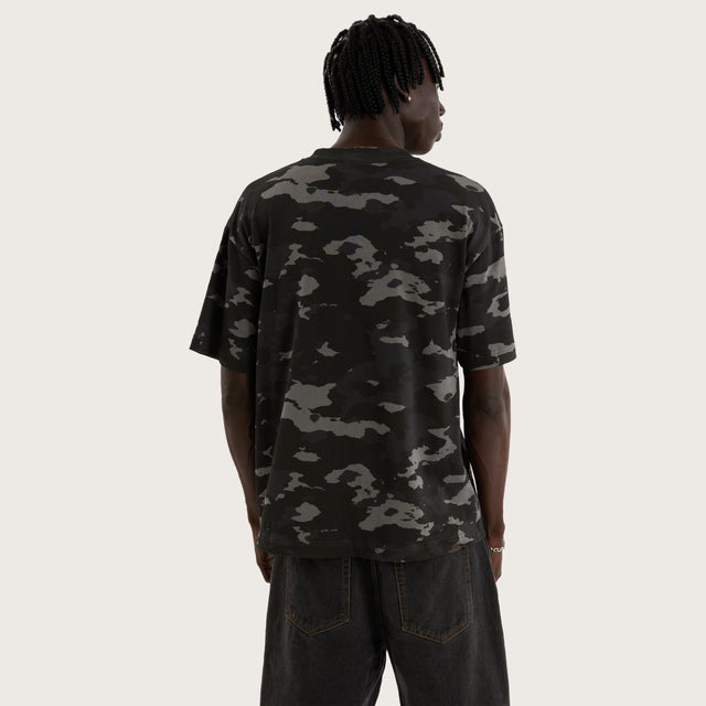 Model wears Camo Street Tee Camo Black T-Shirts in Camo - Image 5