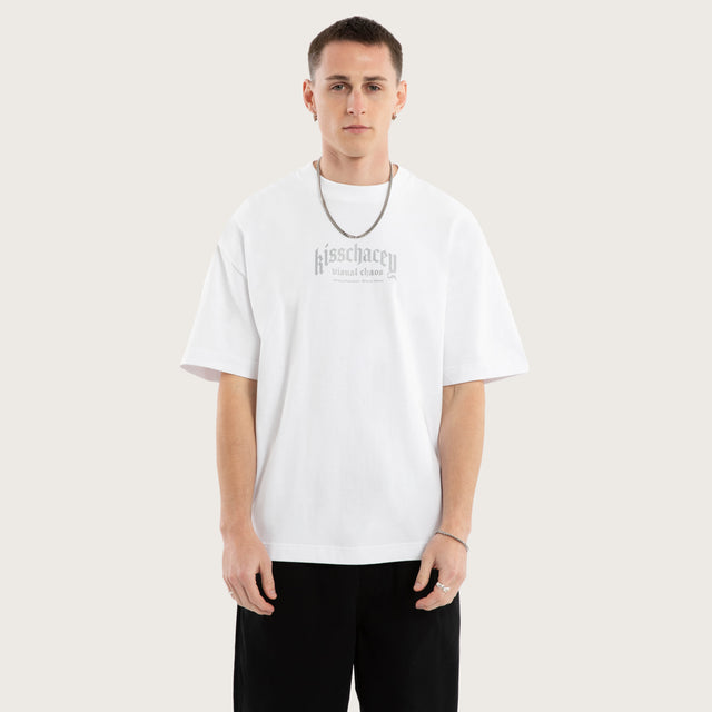 Model wears Kingdom Street Tee Optical White T-Shirts in White - Image 4