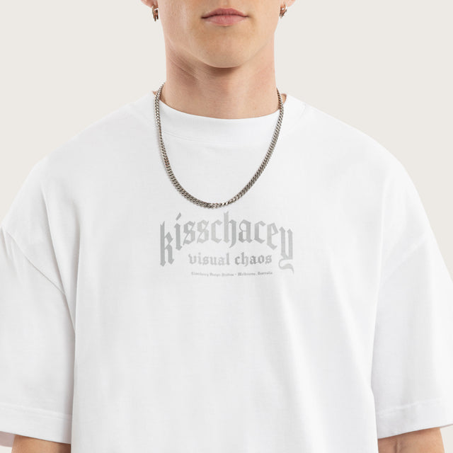 Model wears Kingdom Street Tee Optical White T-Shirts in White - Image 6