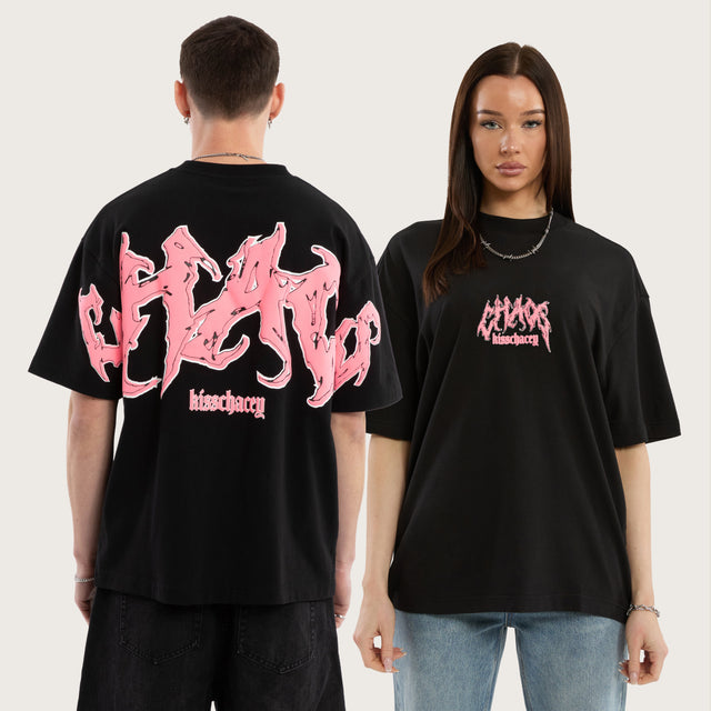 Model wears Melt Street Tee Jet Black T-Shirts in Black - Image 1