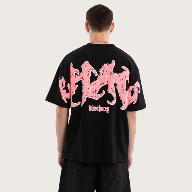 Model wears Melt Street Tee Jet Black T-Shirts in Black - Image 1