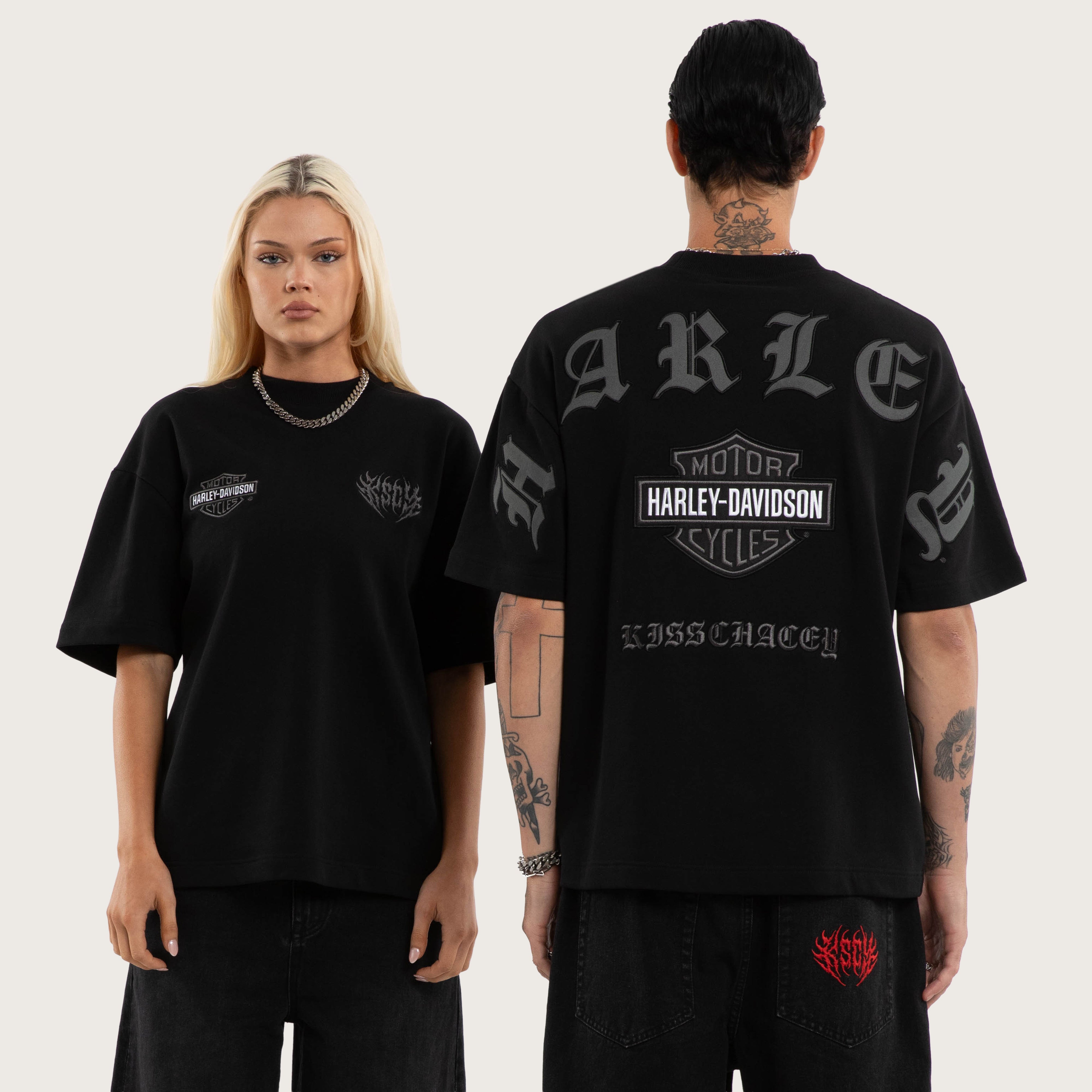 『Harley TEE BLACK XL』 Harley-Davidson Outlaw Loopback Street Tee Jet Black | KSCY