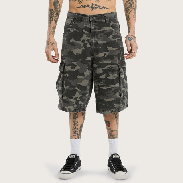 K7 Super Cargo Shorts Washed Camo