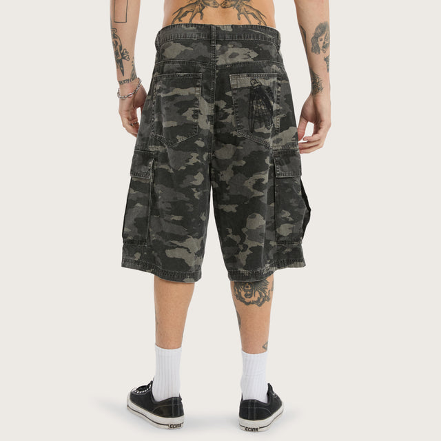K7 Super Cargo Shorts Washed Camo