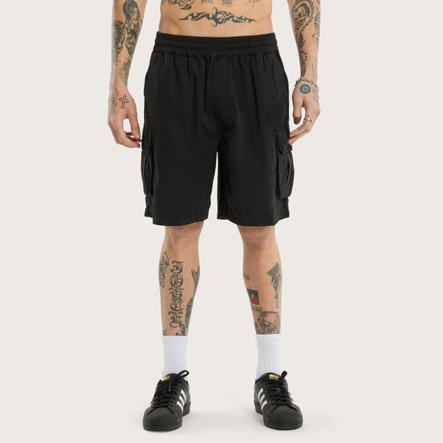 Mosh Baggy Cargo Short Jet Black
