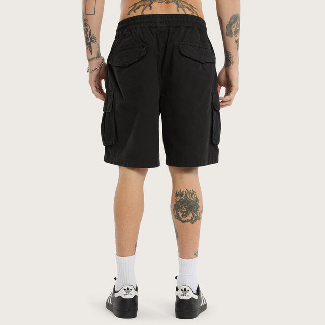 Mosh Baggy Cargo Short Jet Black