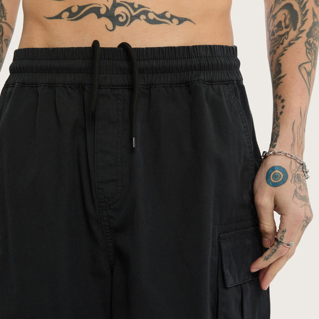 Mosh Baggy Cargo Short Jet Black