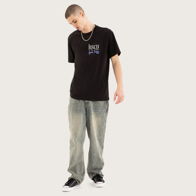 Entangled Relaxed Tee Jet Black