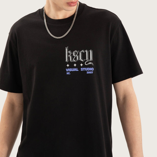 Entangled Relaxed Tee Jet Black