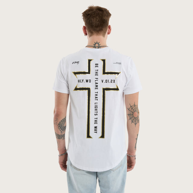 Believe Dual Curved Tee Optical White