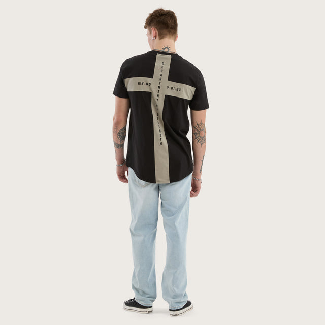 Smoke Dual Curved Tee Black/Grey