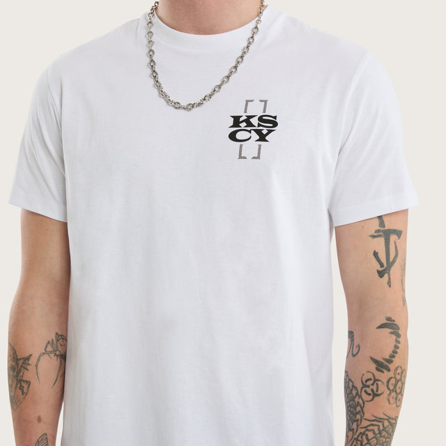 Hunter Dual Curved Tee Optical White