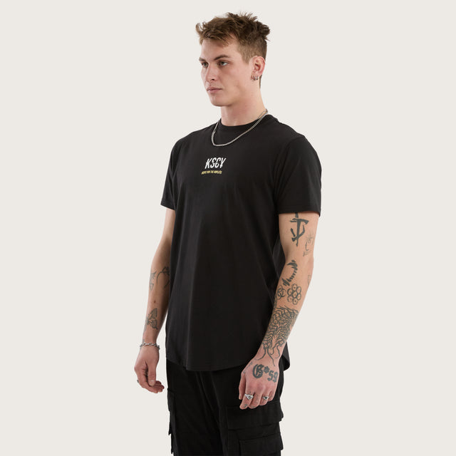 Story Dual Curved Tee Jet Black
