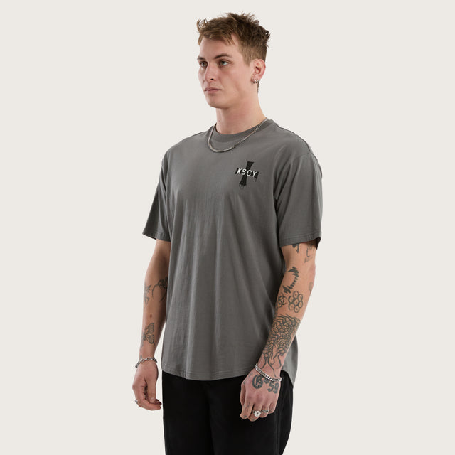 Desolation Box Fit Scoop Tee Charcoal