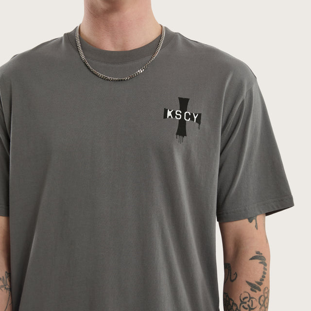 Desolation Box Fit Scoop Tee Charcoal