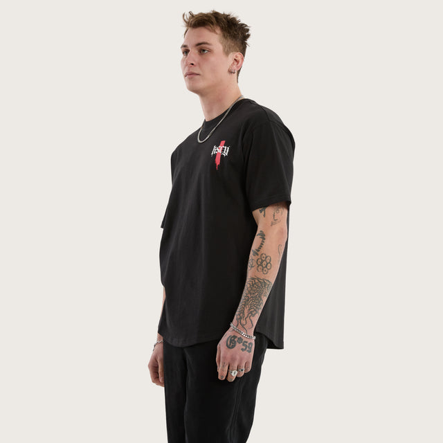 Villian Box Fit Scoop Tee Jet Black