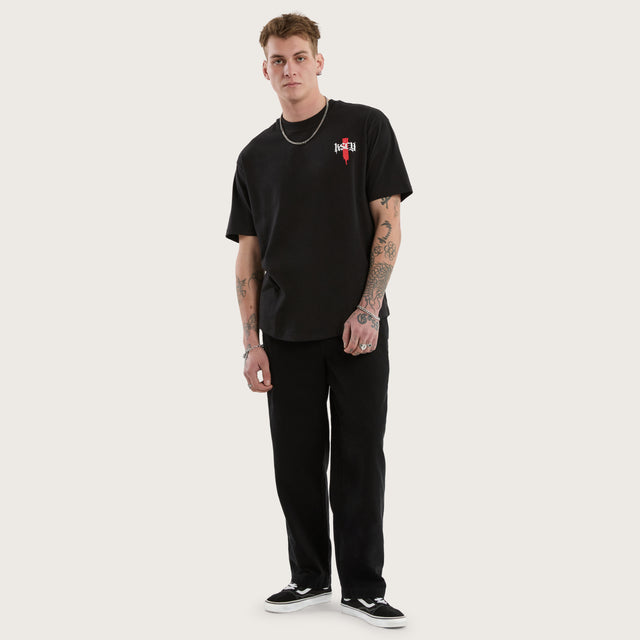 Villian Box Fit Scoop Tee Jet Black