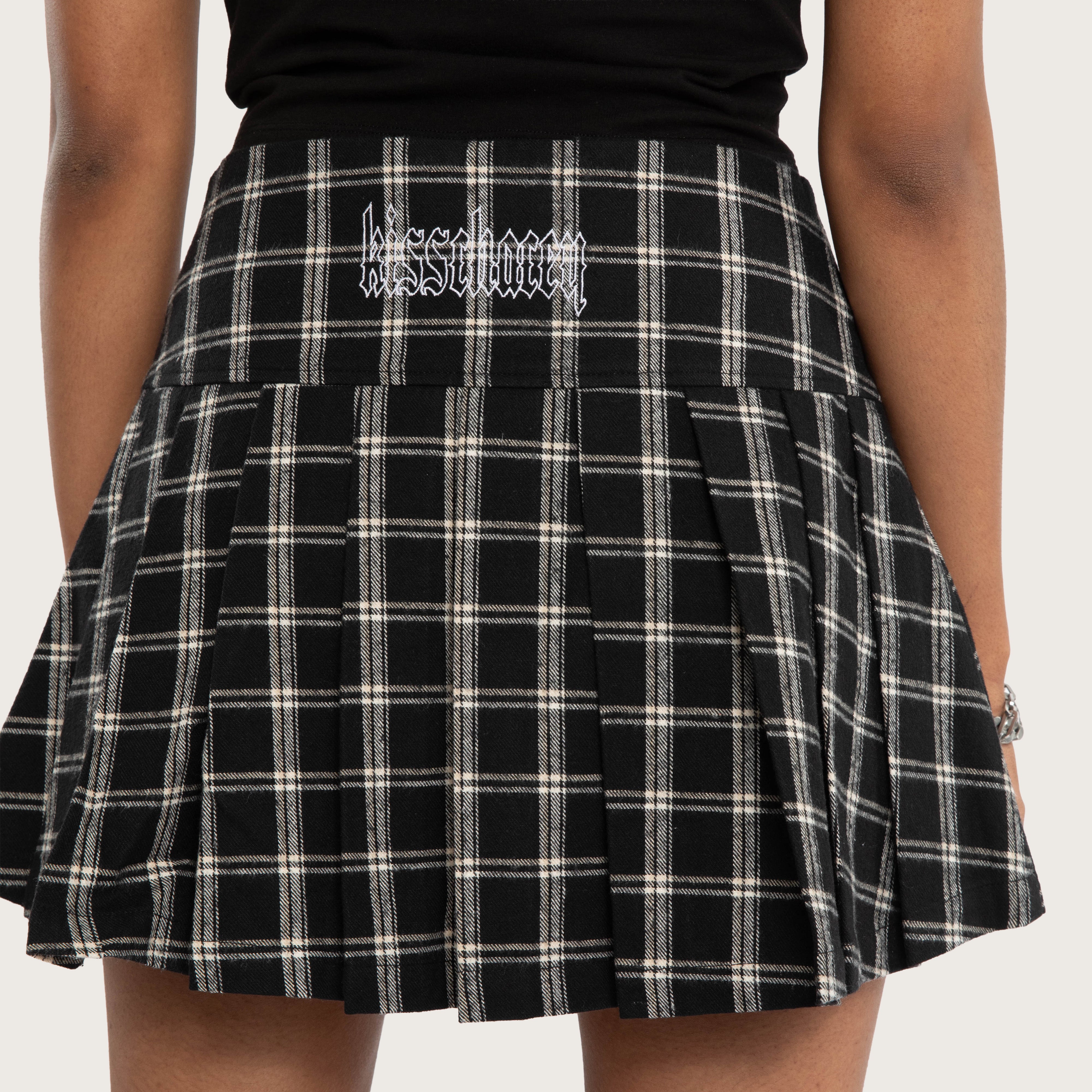 Tempest Pleated Skirt Black/White Check | KSCY
