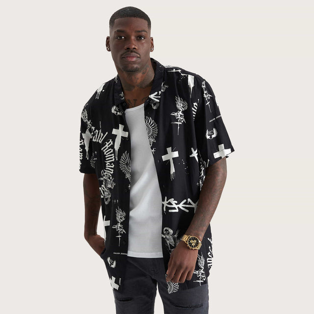 Augur Party Shirt Black/White