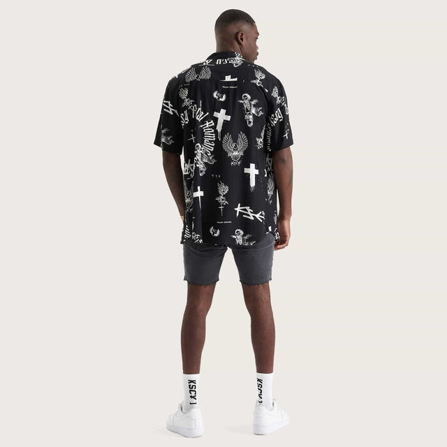 Augur Party Shirt Black/White