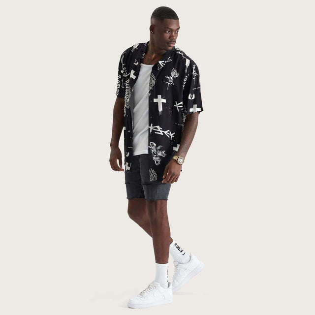 Augur Party Shirt Black/White