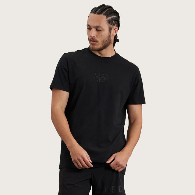 Model wears Balance Active T-Shirt Jet Black T-Shirts in Black - Image 1