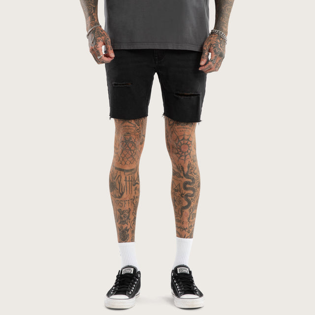 KS2 Denim Short Black Grey