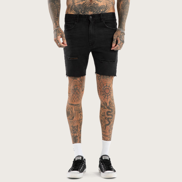 KS2 Denim Short Black Grey