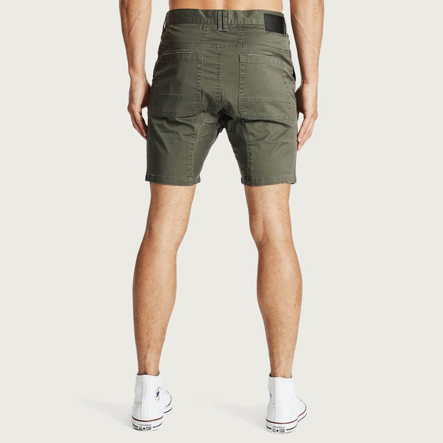 Model wears Brigham Shorts Storm Green Shorts in Green - Image 5