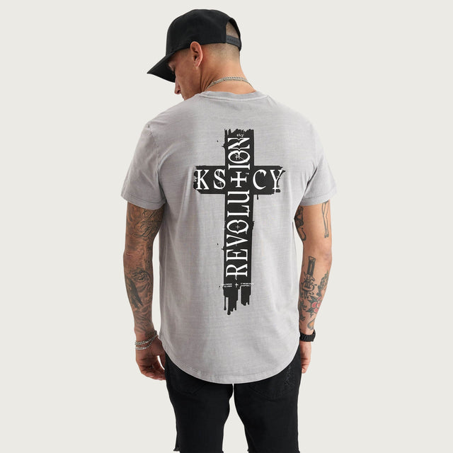 Cadden Dual Curved Tee Pigment Frost Grey
