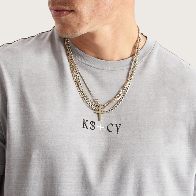 Cadden Dual Curved Tee Pigment Frost Grey
