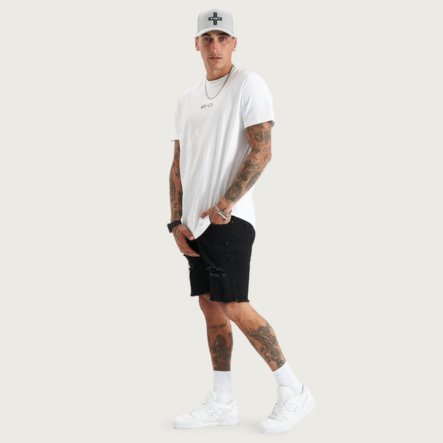Cadden Dual Curved Tee White