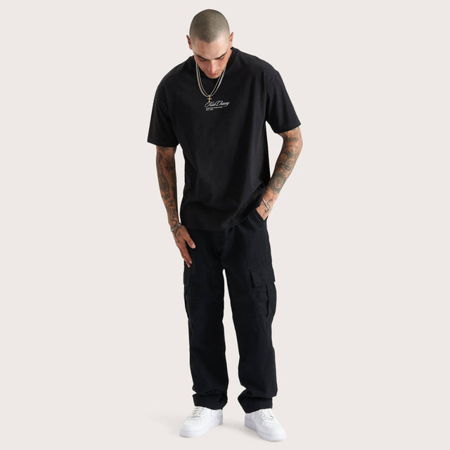 East-7 Heavy Box Fit Tee Jet Black