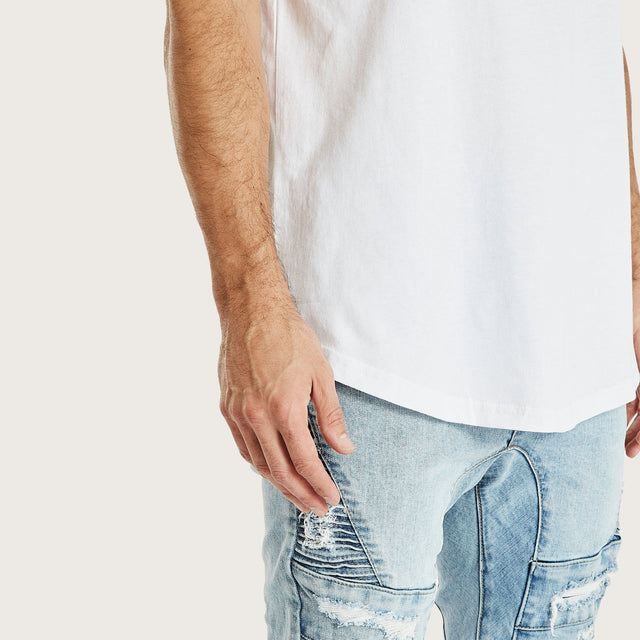 Essentials Dual Curved T-Shirt White
