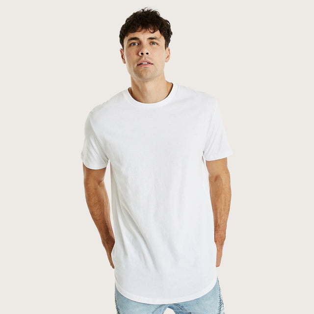 Essentials Dual Curved T-Shirt White