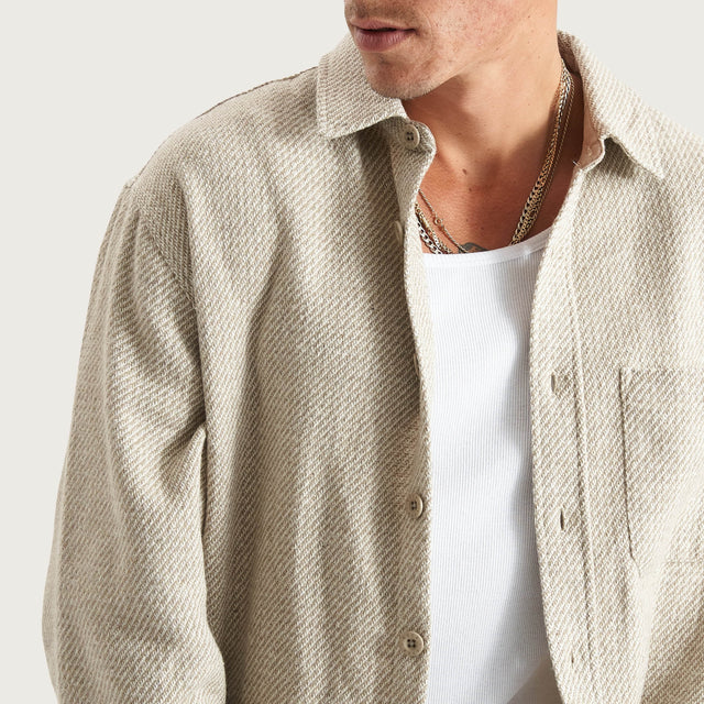Firestone Dropped Shoulder Relaxed Overshirt Cream/Tan
