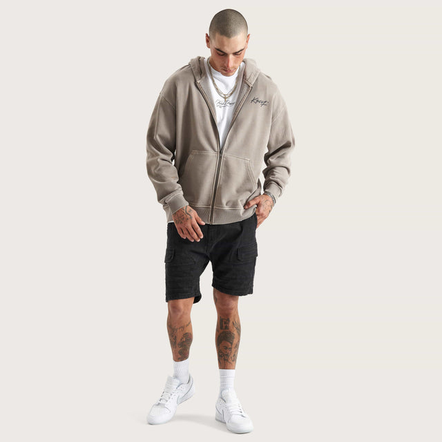 Hedda Relaxed Zip-up Hoodie Pigment Driftwood