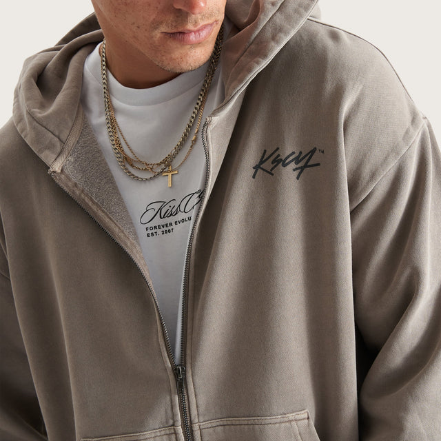 Hedda Relaxed Zip-up Hoodie Pigment Driftwood