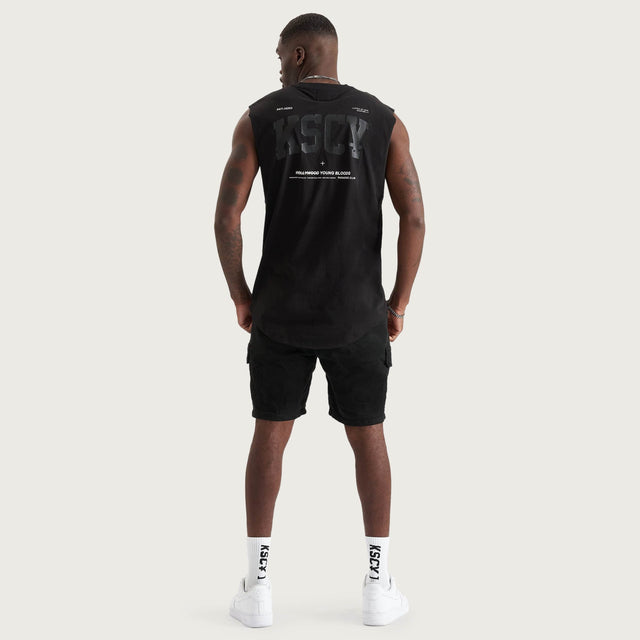 Hope Dual Curved Muscle Tee Pigment Jet Black