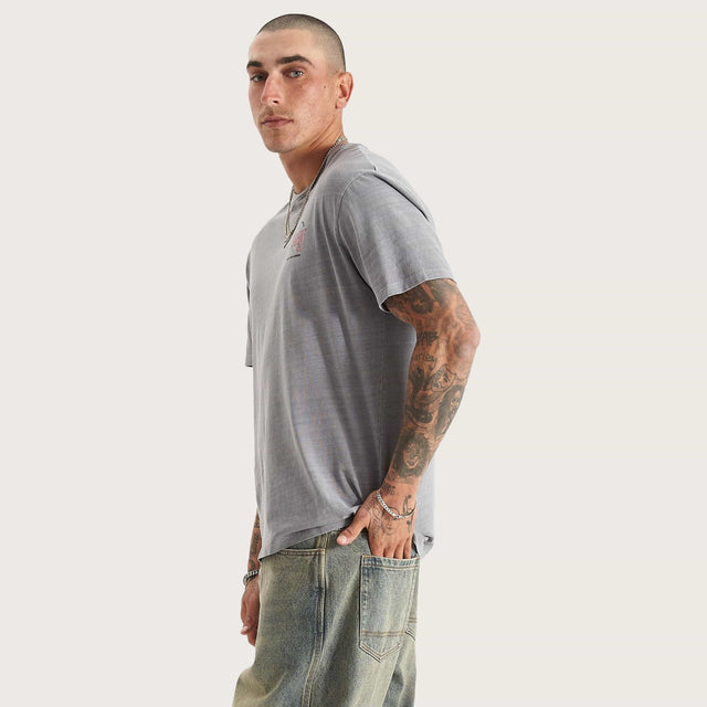 Model wears Hope Relaxed Tee Pigment Frost Grey T-Shirts in Grey - Image 2