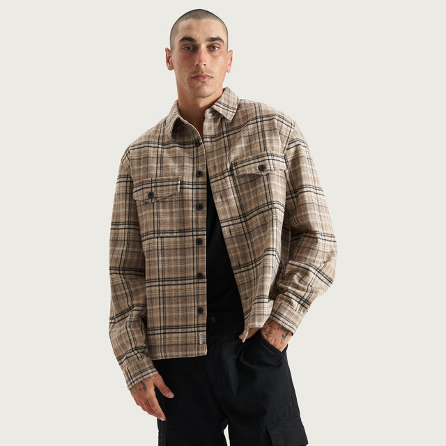 Ingenuity Relaxed Overshirt Cloud Dancer Check