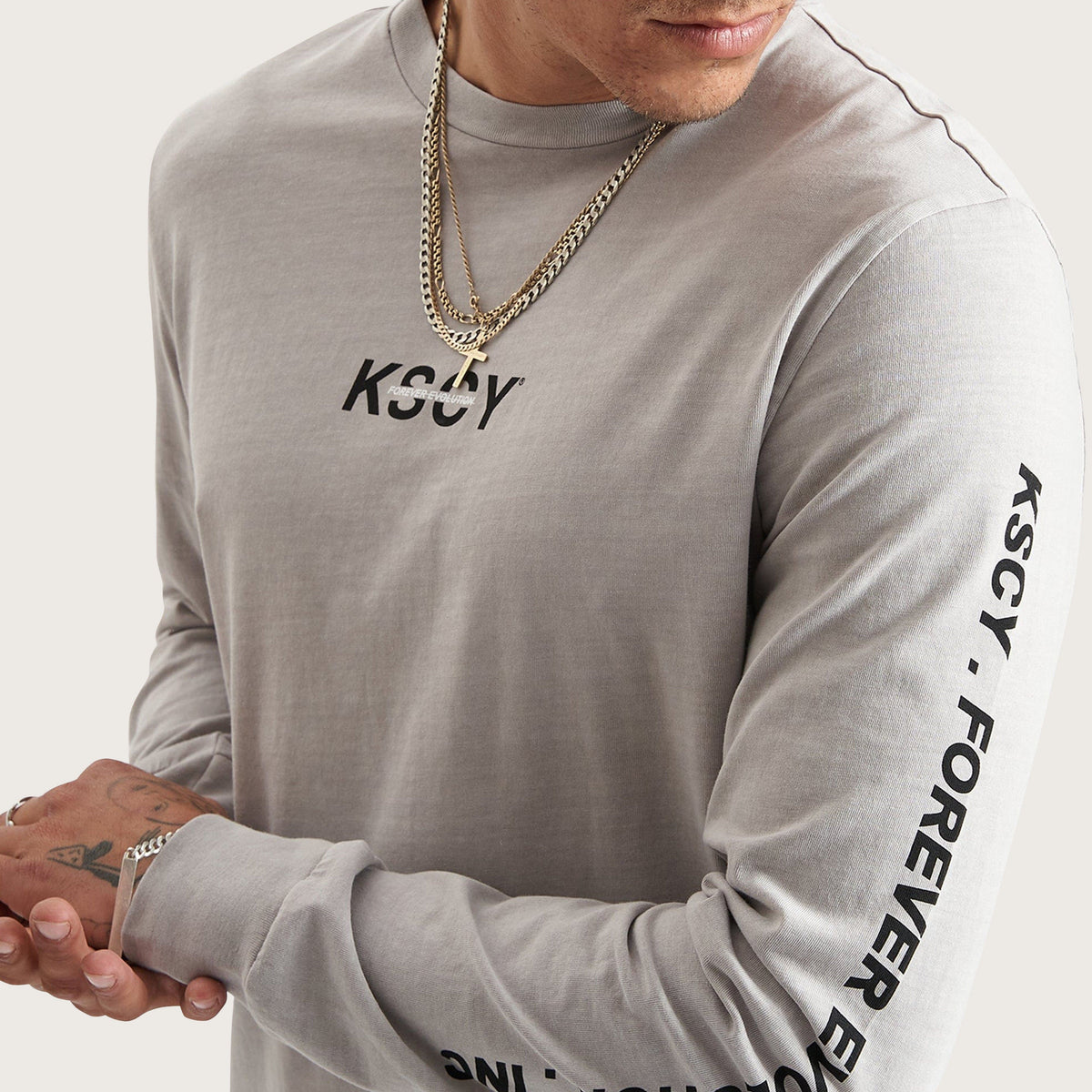 LS Tee Match Up Ice Gray