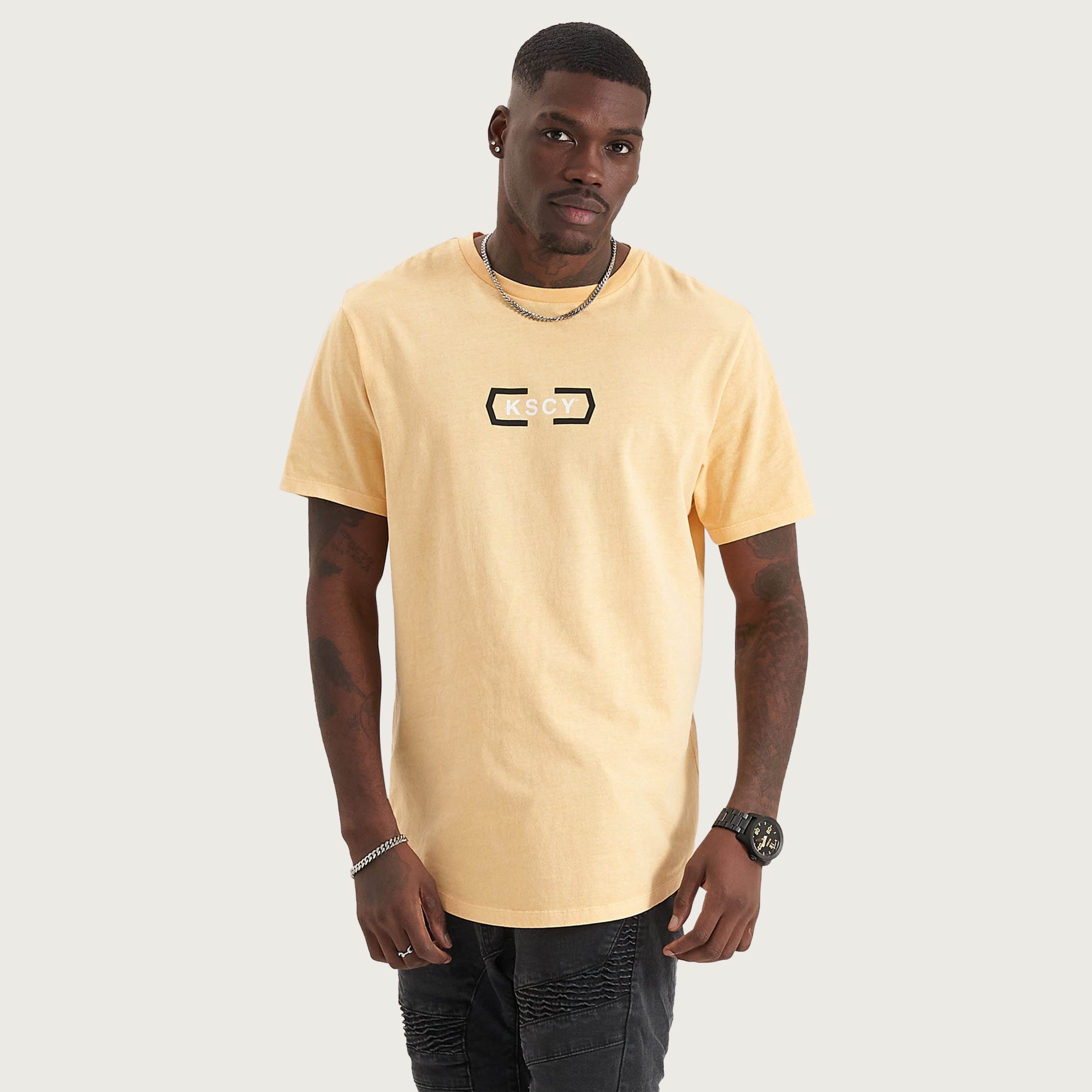 Judgement Dual Curved T-Shirt in Pigment Sunburst | Kiss Chacey