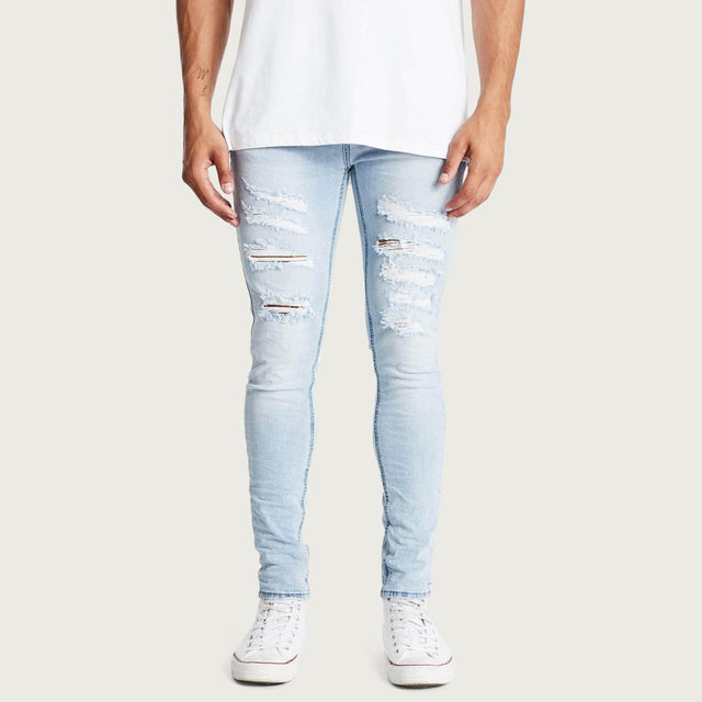 K1 Super Skinny Jeans Destroyed Defiance Blue