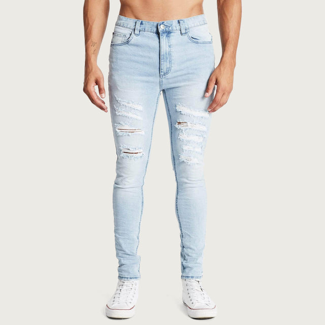 K1 Super Skinny Jeans Destroyed Defiance Blue