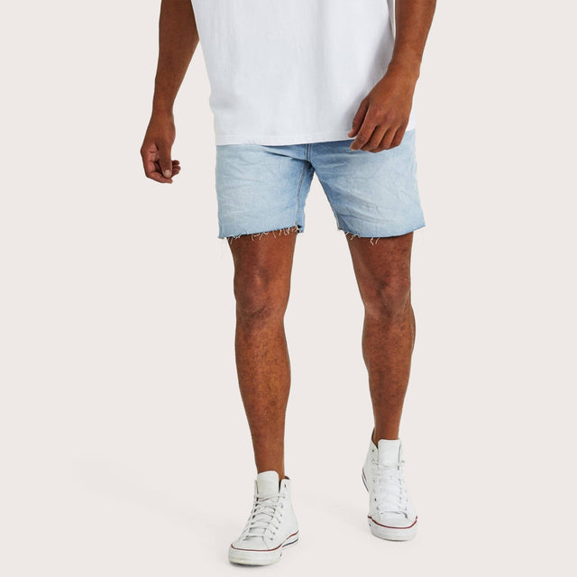 KS5 Slim Denim Shorts Sunbleached Blue