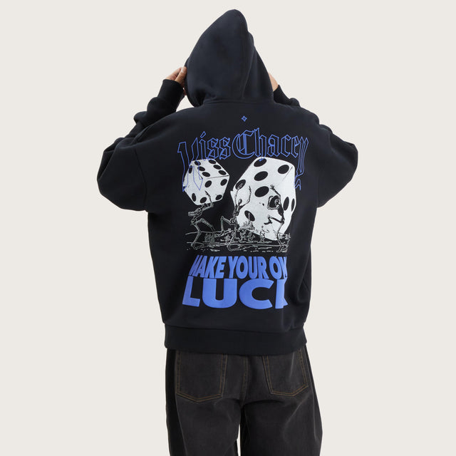 Luck Heavy Oversized Hoodie Anthracite Black