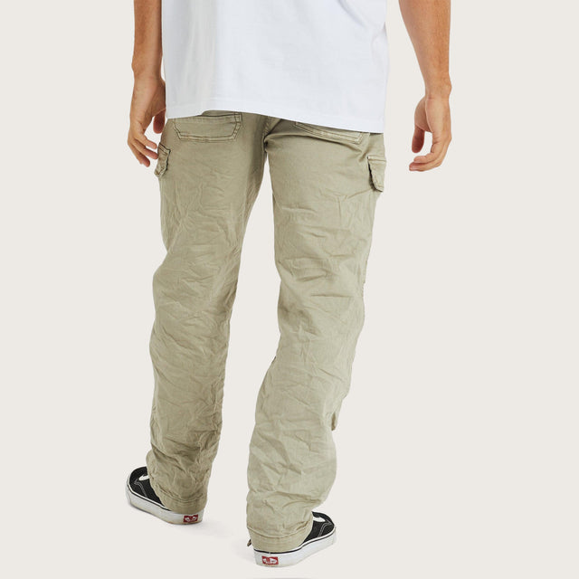 Model wears Michigan Side Pocket Cargo Sage Green Pants in Green - Image 3